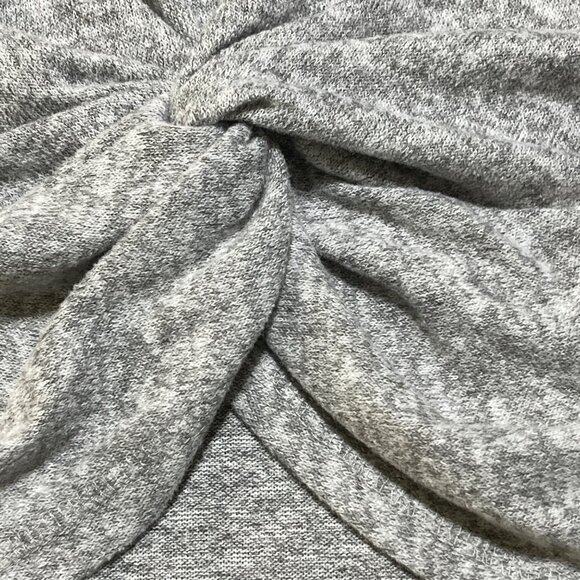 New Rewind Top Grey Cream Lace Shoulder Front Twist Size L Large - Picture 5 of 9